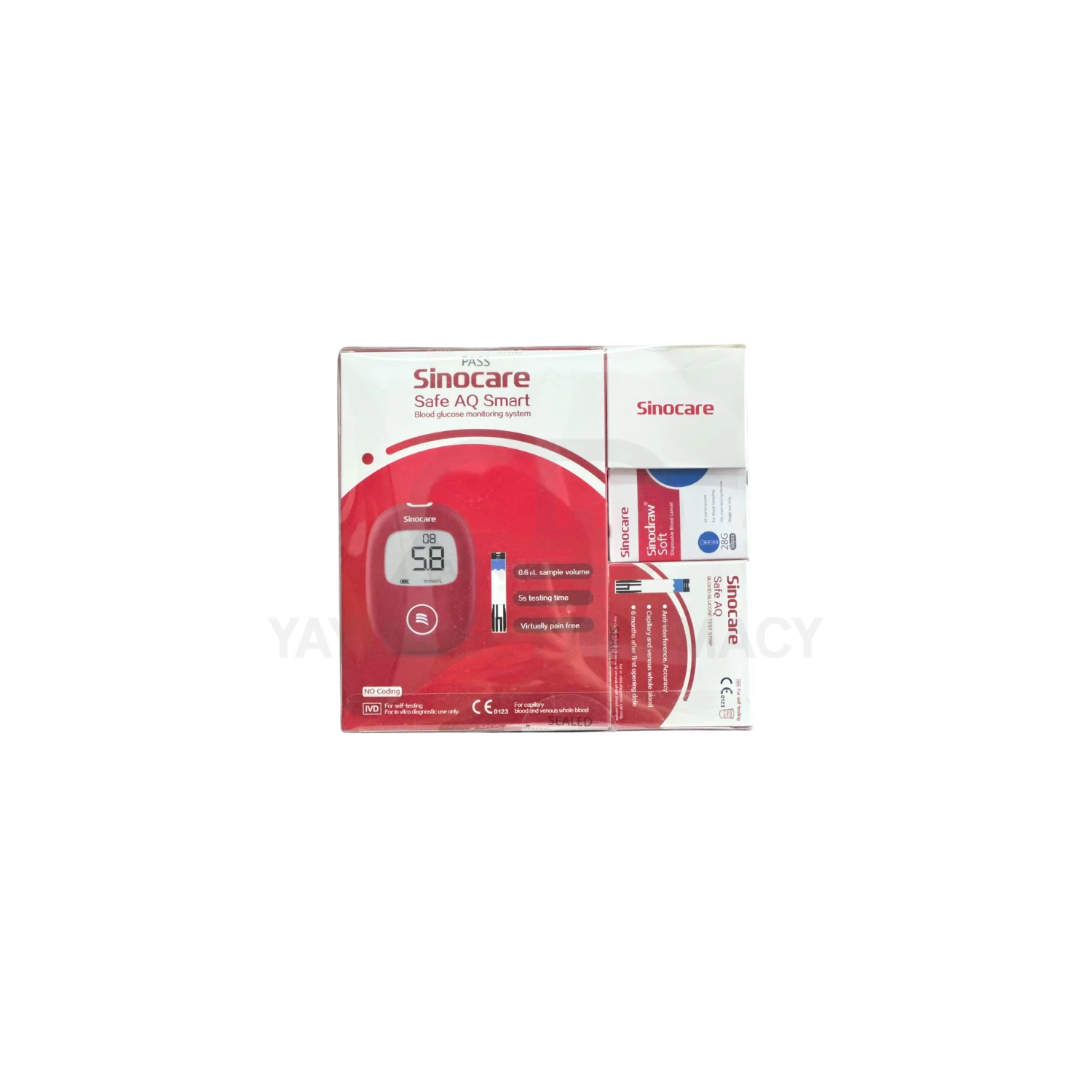 SINOCARE SAFE AQ SMART (แถบ50 เข็ม50)