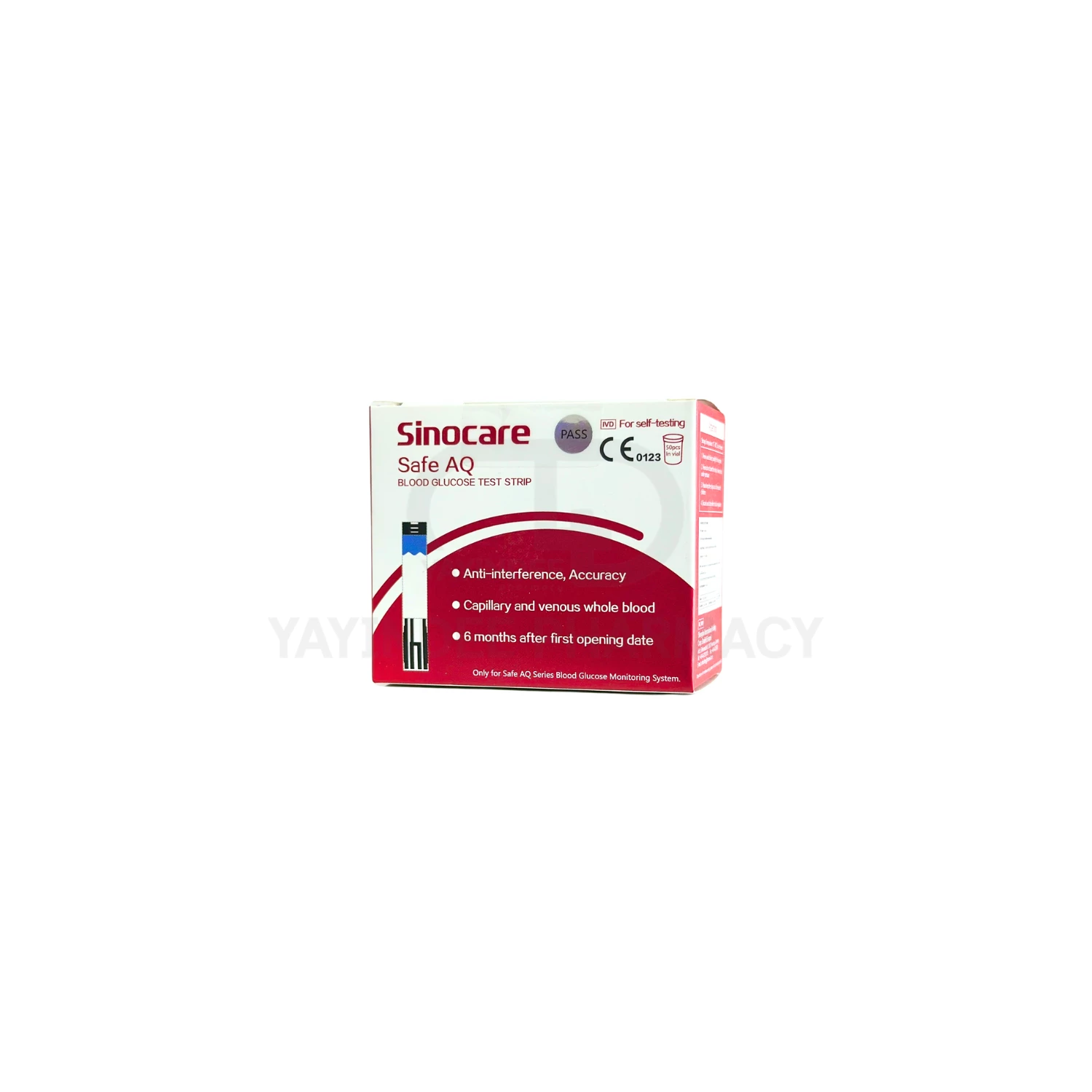 แผ่นตรวจน้ำตาล SINOCARE SAFE-AQ (50 ชิ้น)