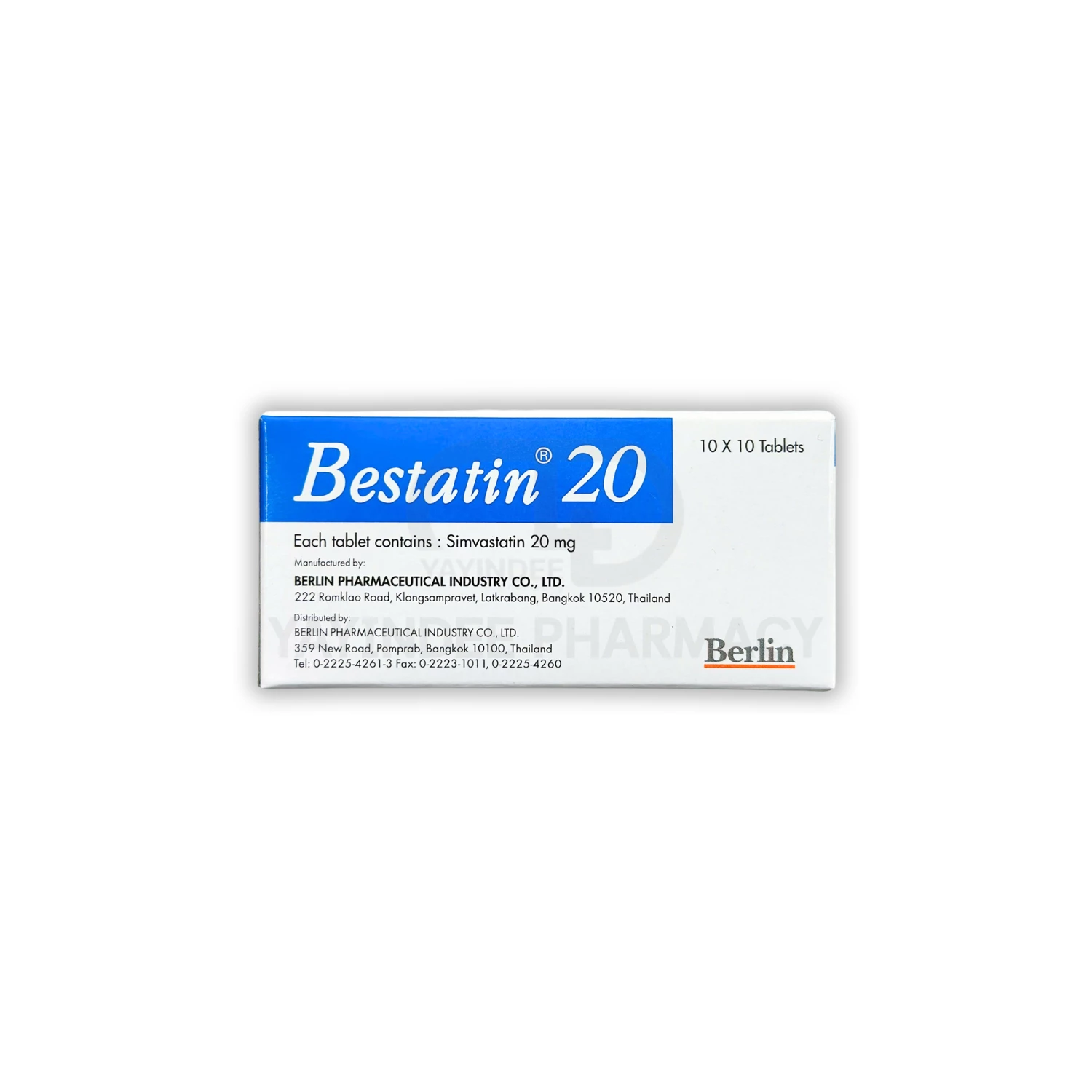 BESTATIN 20 MG TABLETS (10x10'S)