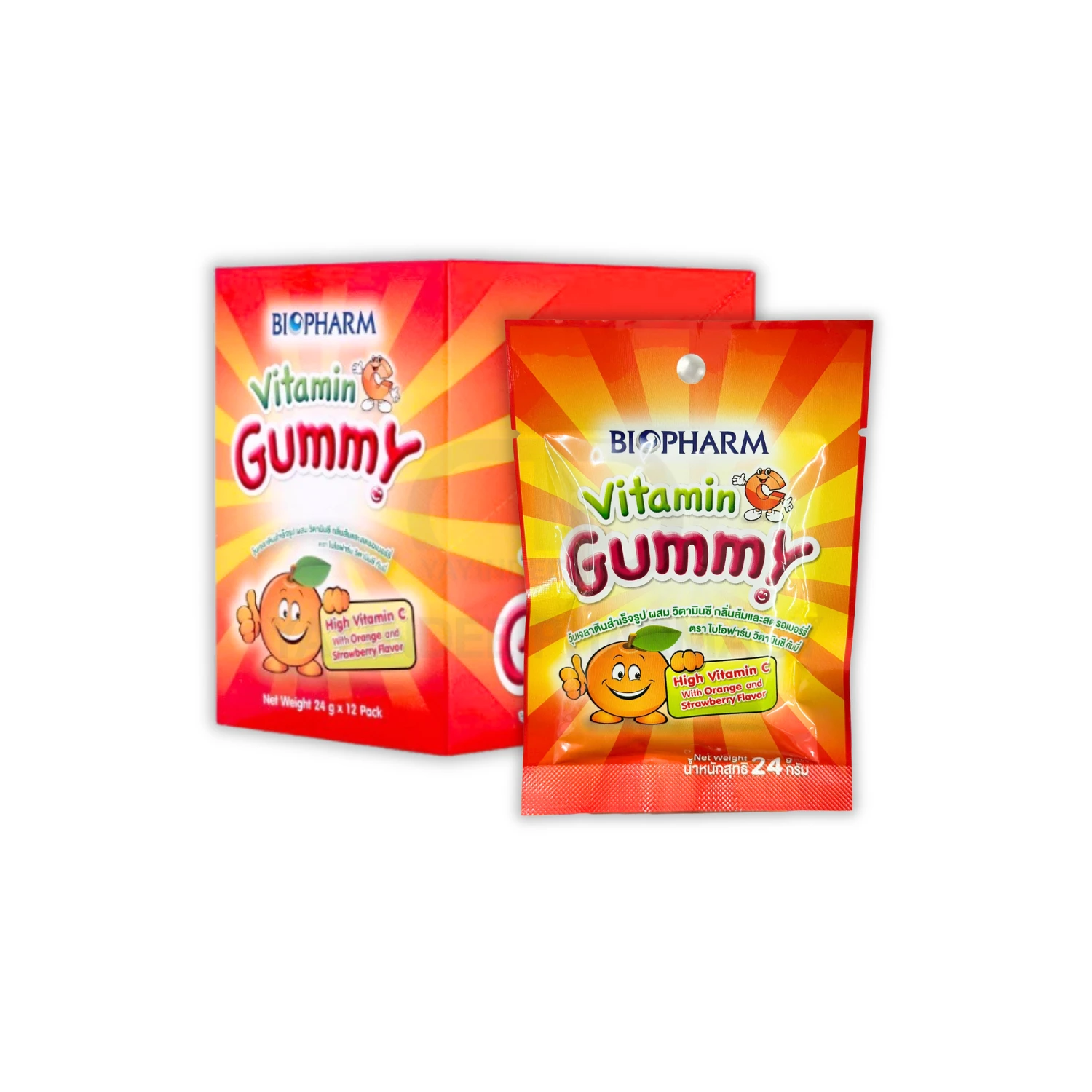 BIOPHARM VITAMIN-C GUMMY 24 G (1 กล่อง/12 ซอง)