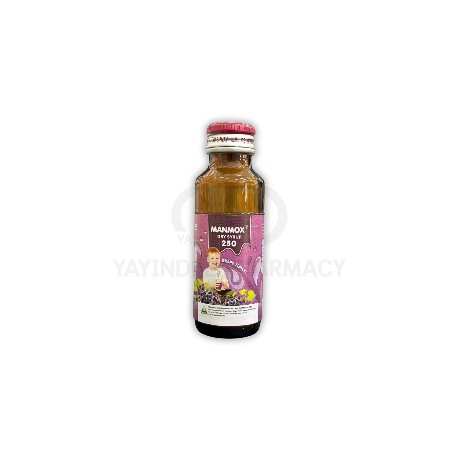 MANMOX-250 MG/5 ML GRAPE FLAVOR DRY SYRUP 60 ML