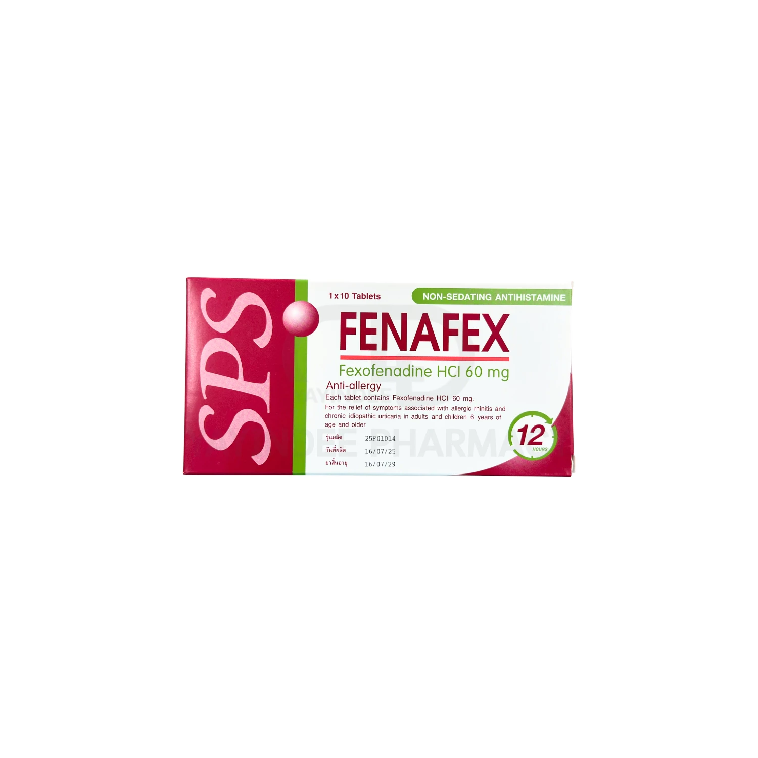 FENAFEX 60 MG TABLETS 10'S