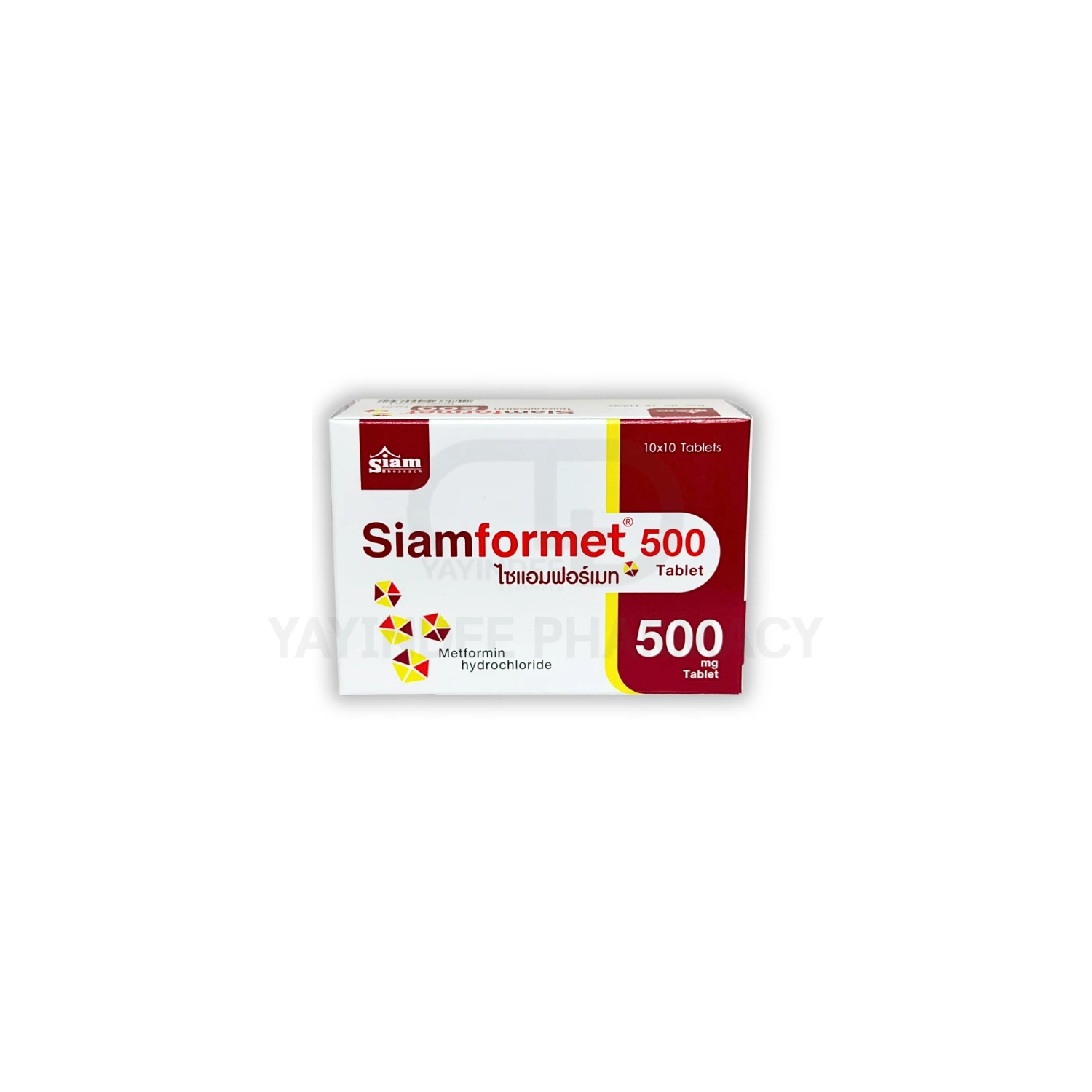 SIAMFORMET 500 MG BLISTER 10X10 TAB