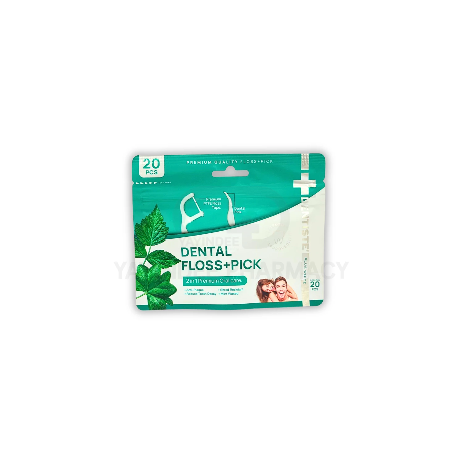 ไหมขัดฟัน DENTAL FLOSS+PICK 2in1 (20 ชิ้น/ซอง)