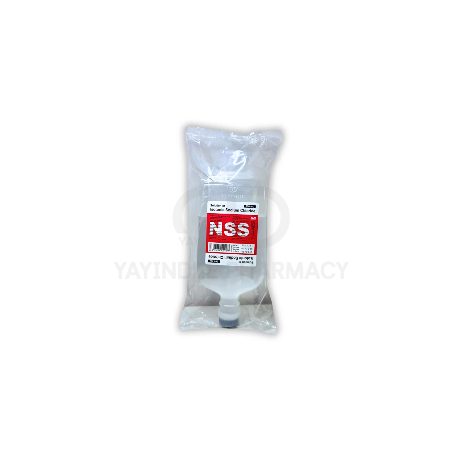 0.9% NSS IV 500 ML ไม่มีเซท (ฉลากแดง)