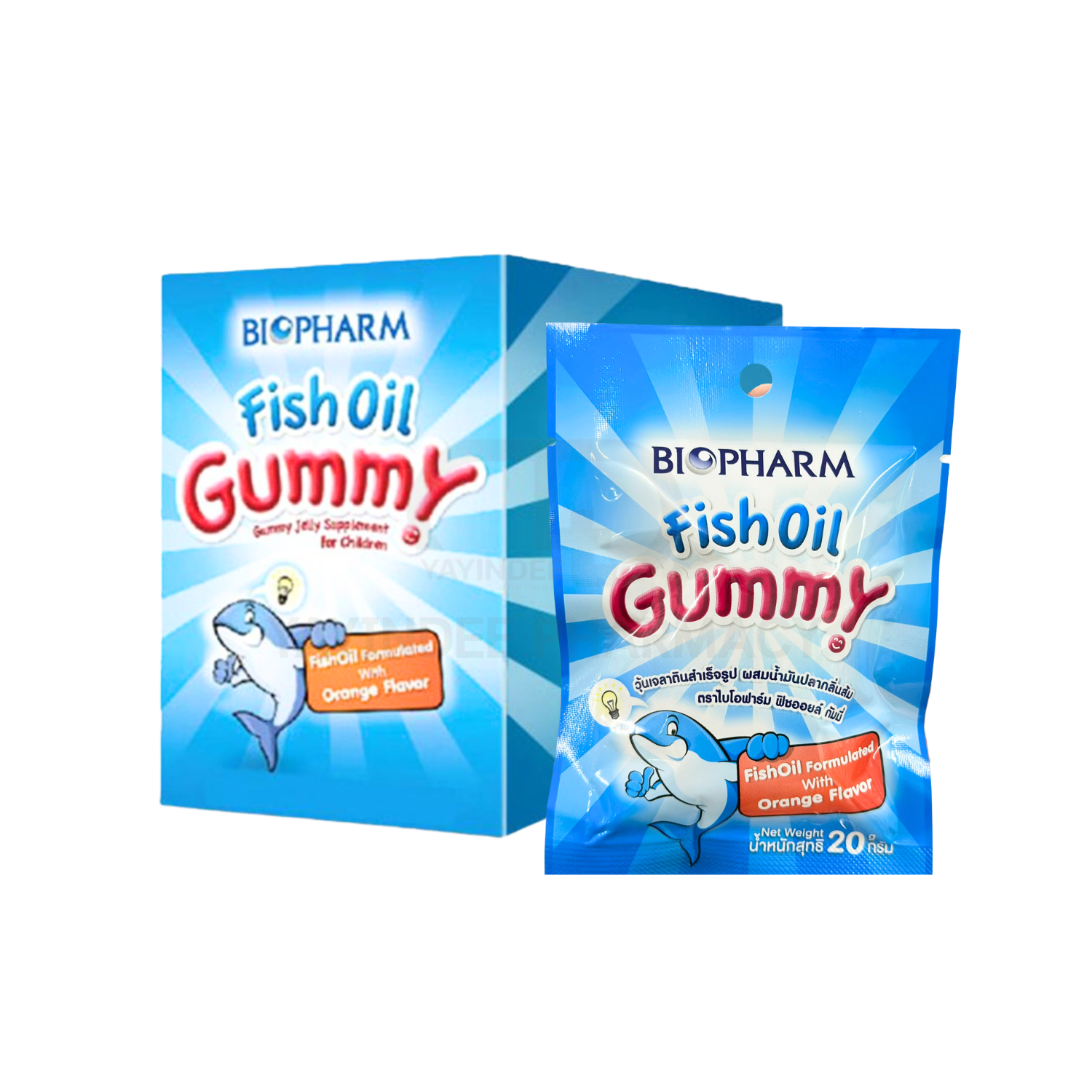 BIOPHARM FISH OIL GUMMY 20 G (1 กล่อง/12 ซอง)