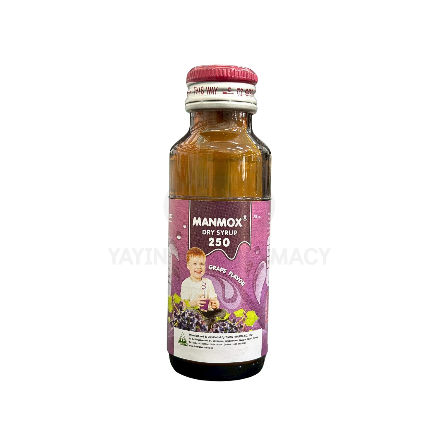 MANMOX-250 MG/5 ML GRAPE FLAVOR DRY SYRUP 60 ML