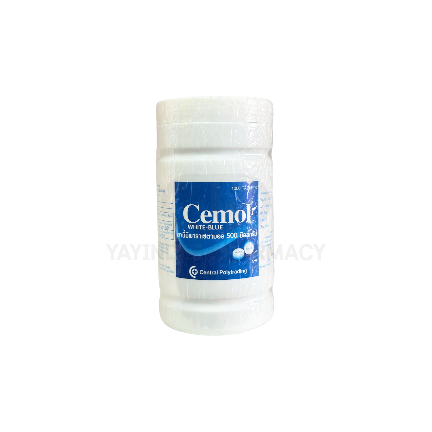 CEMOL TABLETS 500 MG 1000'S (ฟ้า-ขาว)