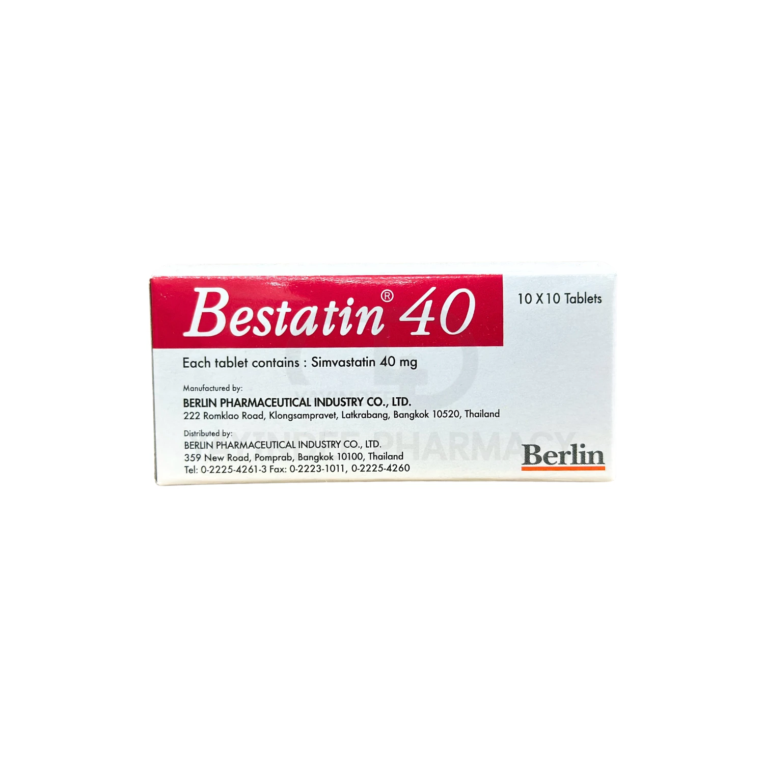 BESTATIN 40 MG TABLETS (10x10'S)
